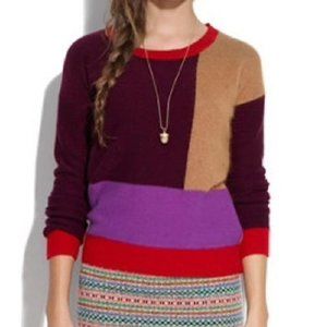 Madewell Color Block Merino Wool Sweater